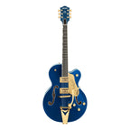 Gretsch G6120TG Players Edition Nashville Hollow Body Electric Guitar with Bigsby and Gold Hardware in Azure Metallic