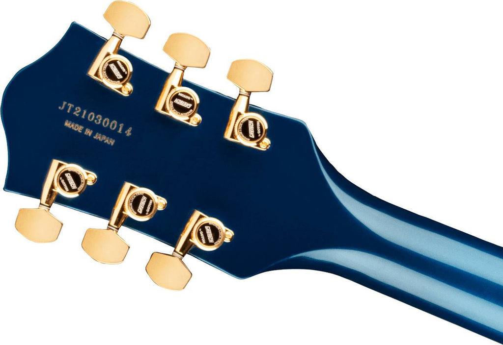 Gretsch G6120TG Players Edition Nashville Hollow Body Electric Guitar with Bigsby and Gold Hardware in Azure Metallic