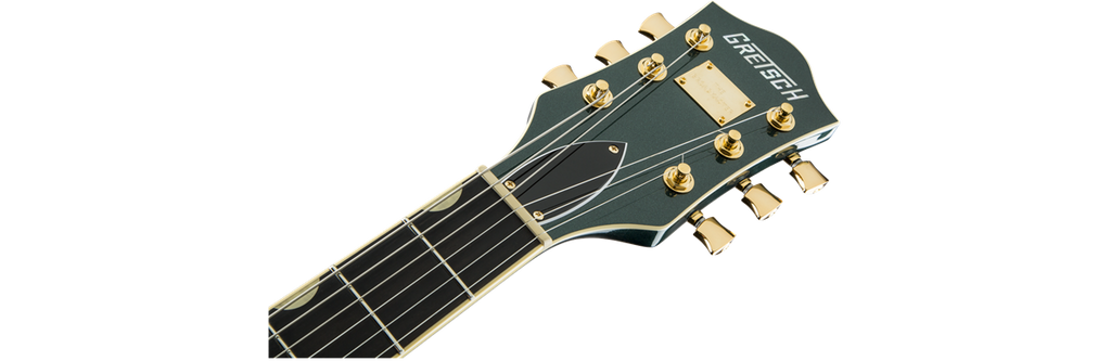 Gretsch G6609TG Players Edition Broadkaster Centre Block electric guitar in Cadillac Green with double-cut body and chrome hardware
