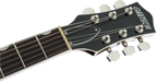 Black Gretsch G6128T Players Edition Jet FT Bigsby electric guitar with chrome hardware and dual humbucking pickups.
