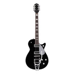 Gretsch G6128T Players Edition Jet DS electric guitar in black with Bigsby vibrato and rosewood fingerboard.