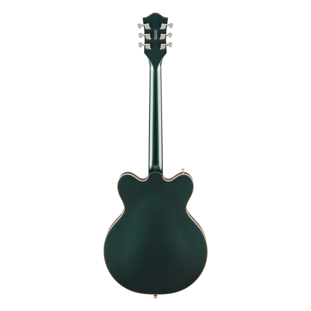 Gretsch G5622T Electromatic Cadillac Green electric guitar with Bigsby tremolo and double cutaway body.