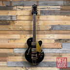 Gretsch G5655TG Electromatic Center Block Jr Single Cut Bigsby Electric Guitar - Laurel Fretboard - Black with Gold Hardware