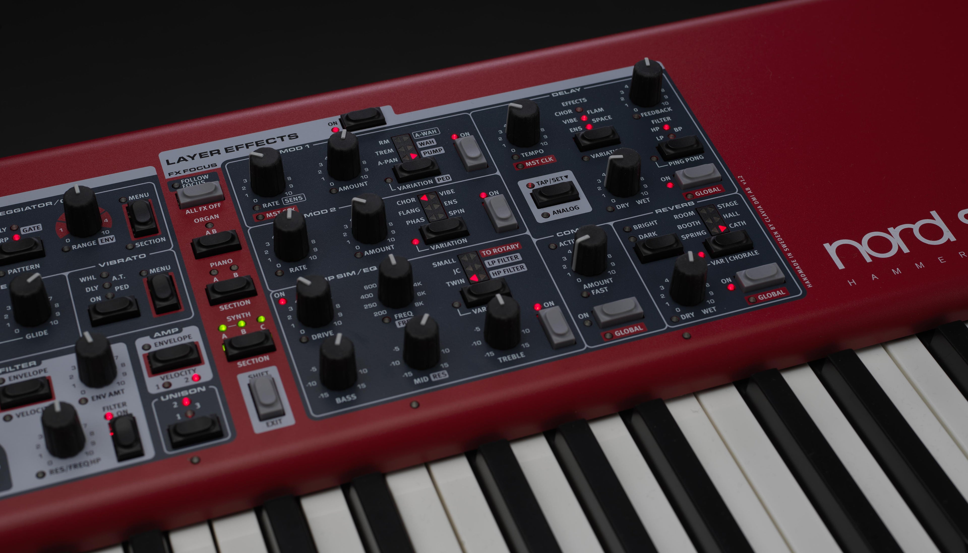 Nord Stage 4 Compact Keyboard - 73 Note, Semi-Weighted with Drawbars