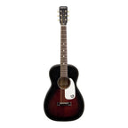 Gretsch G9500 Jim Dandy flat-top acoustic guitar with 2-tone sunburst finish, showcasing its vintage-style body and steel strings.
