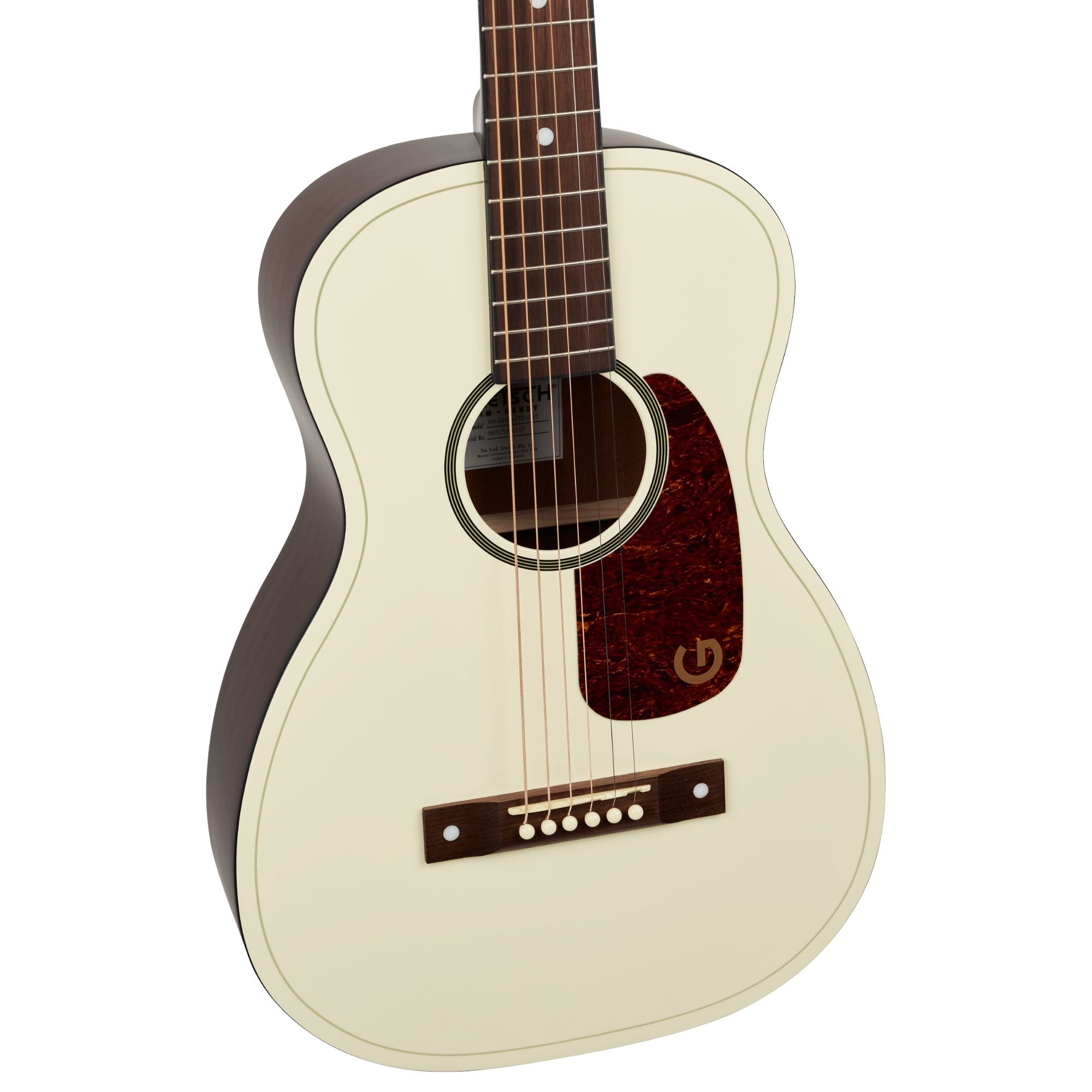 Gretsch Jim Dandy Parlor LTD Acoustic Guitar Walnut Fingerboard Tortoise Pickguard - Vintage White
