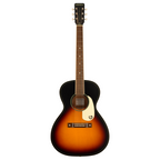Gretsch Jim Dandy Concert acoustic guitar with walnut fingerboard in Rex Burst finish, showcasing its vintage-style body and detailing.