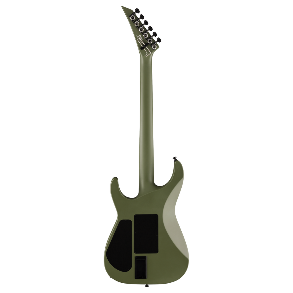 Jackson American Series Soloist SL2 MG electric guitar with matte Army Drab finish and ebony fingerboard.