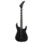 Jackson American Series Soloist SL2 MG electric guitar with ebony fingerboard in satin black, showcasing its sleek body and hardware.