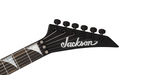 Jackson American Series Soloist SL2 MG electric guitar with ebony fretboard in satin black, showcasing its sleek body and hardware.