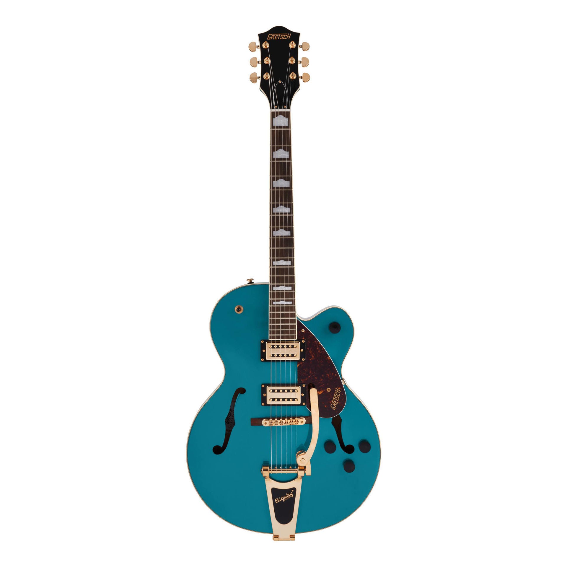 Gretsch G2410TG Streamliner Hollow Body Electric Guitar with Bigsby and Gold Hardware in Ocean Turquoise