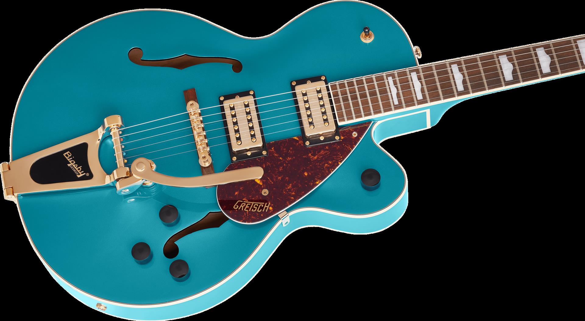Gretsch G2410TG Streamliner Hollow Body Electric Guitar with Bigsby and Gold Hardware in Ocean Turquoise