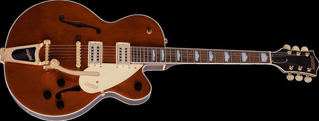 Gretsch G2410TG Streamliner Hollow Body Electric Guitar with Bigsby and Gold Hardware in Single Barrel Stain
