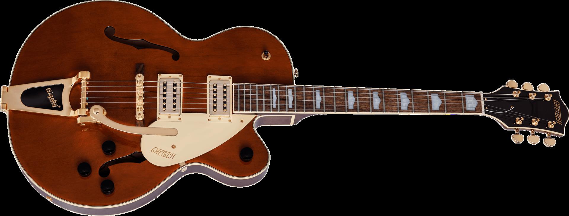Gretsch G2410TG Streamliner Hollow Body Electric Guitar with Bigsby and Gold Hardware in Single Barrel Stain