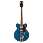 Gretsch G2622T Streamliner Center Block electric guitar in Dark Denim with dual humbuckers and vintage-style hardware.
