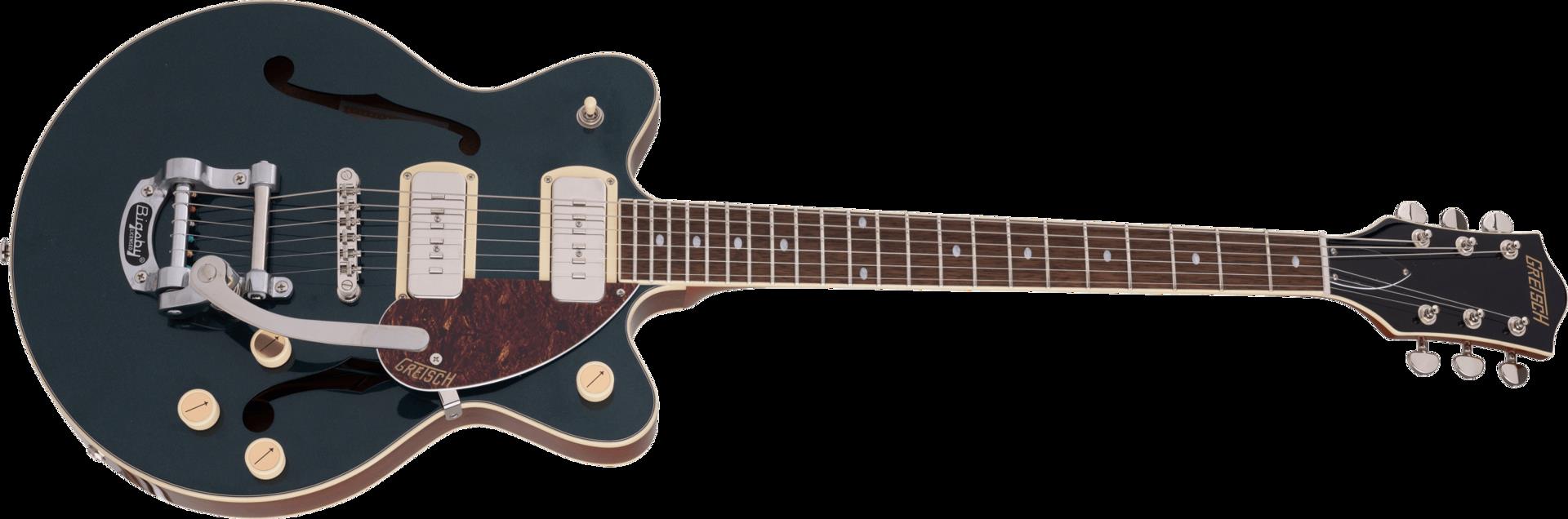 Gretsch G2655T-P90 Streamliner Electric Guitar with Bigsby in Midnight Sapphire on Vintage Mahogany Stain