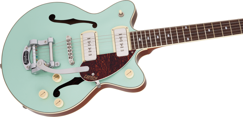 Gretsch G2655T-P90 Streamliner Electric Guitar in Mint Metallic on Vintage Mahogany Stain
