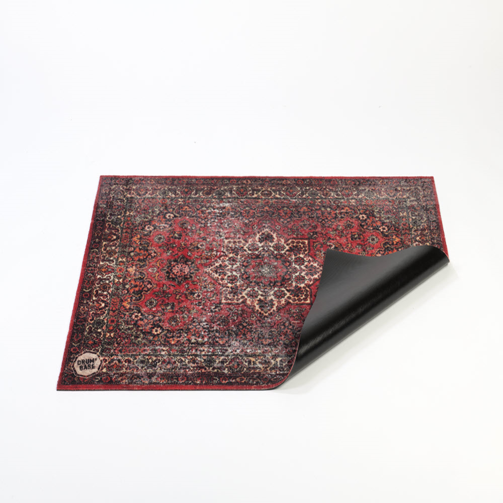 DRUMnBASE VP130 red stage mat for drum hardware, 130x90cm, with textured surface for stability during performances
