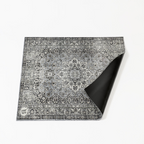 DRUMnBASE VP130 grey stage mat measuring 130cm by 90cm, designed for drum hardware stability and protection during performances.