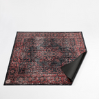 DRUMnBASE VP185 black and red stage mat for drum hardware, measuring 185cm by 160cm, with a durable, non-slip surface.