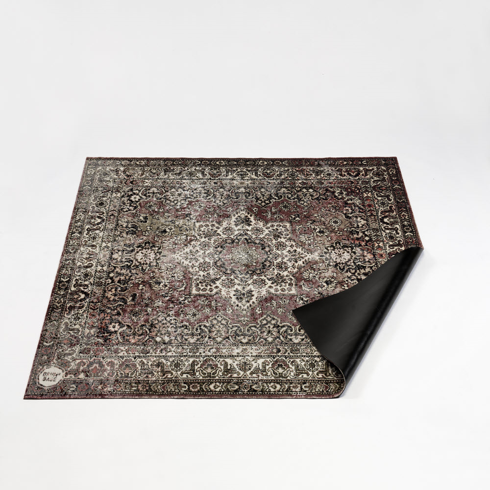DRUMnBASE VP185 Classic Worn Stage Mat for drum hardware, 185cm by 160cm, with a textured, vintage look.