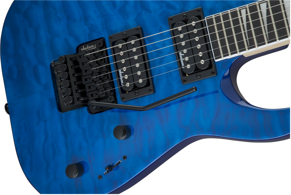 Jackson JS Series Dinky™ Arch Top JS32Q DKA, Amaranth Fingerboard, Transparent Blue
