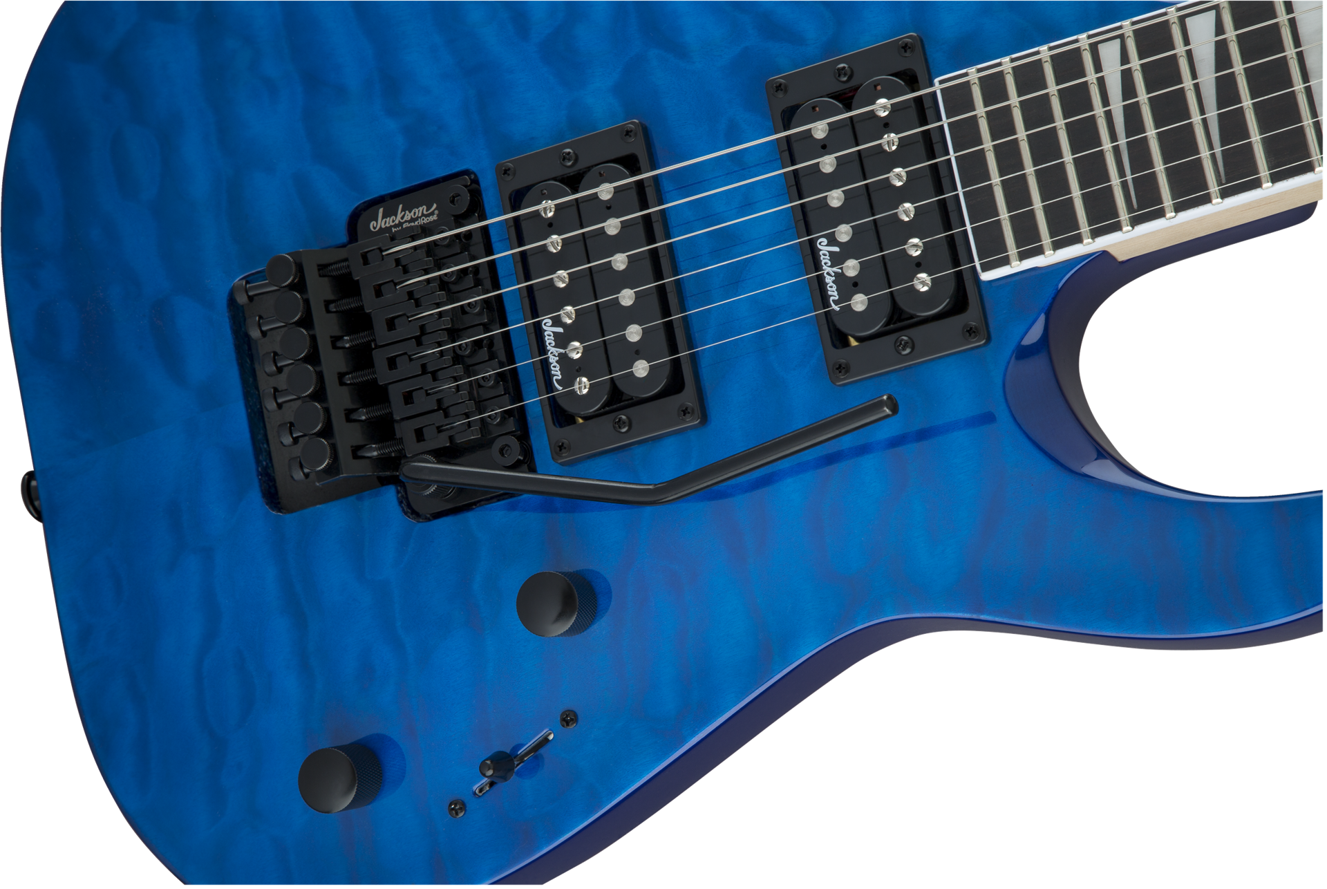 Jackson JS Series Dinky™ Arch Top JS32Q DKA, Amaranth Fingerboard, Transparent Blue