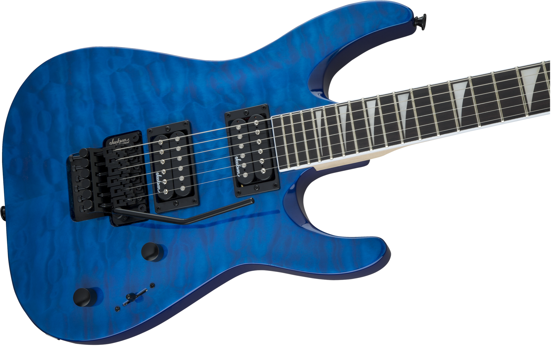 Jackson JS Series Dinky™ Arch Top JS32Q DKA, Amaranth Fingerboard, Transparent Blue