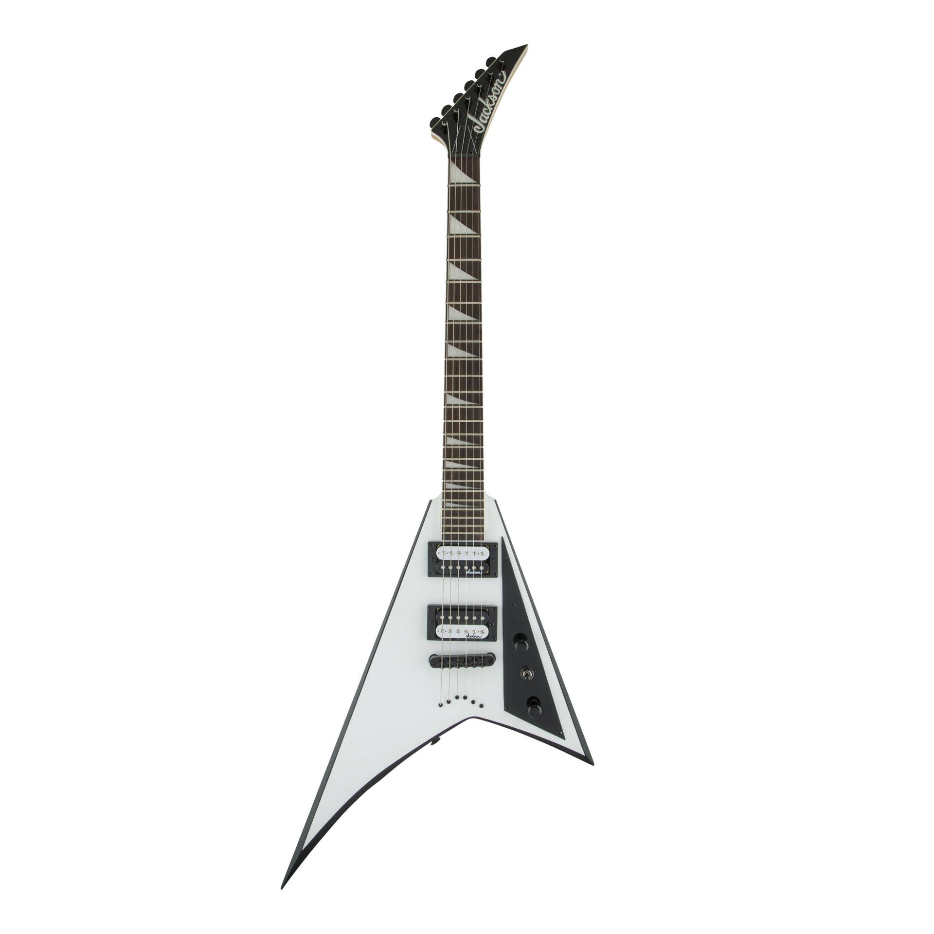 Jackson JS Series Rhoads JS32T, Amaranth Fingerboard, White with Black Bevels