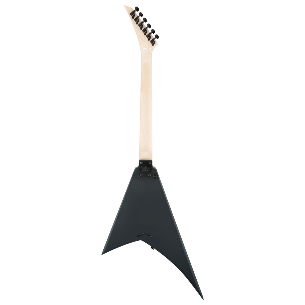 Jackson JS Rhoads JS32T electric guitar with amaranth fingerboard and black finish, featuring a sleek, pointed body design.
