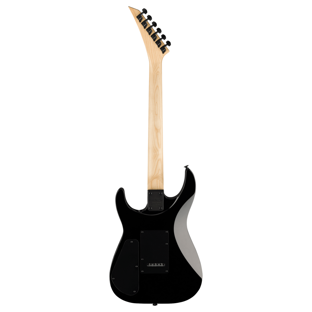 Jackson JS Series Dinky JS20 DKQ electric guitar with transparent black amaranth fingerboard and sleek body design.