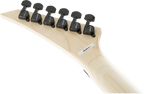 Jackson JS Series King V JS32 electric guitar with white body, black bevels, and amaranth fingerboard, showcasing its sleek design.