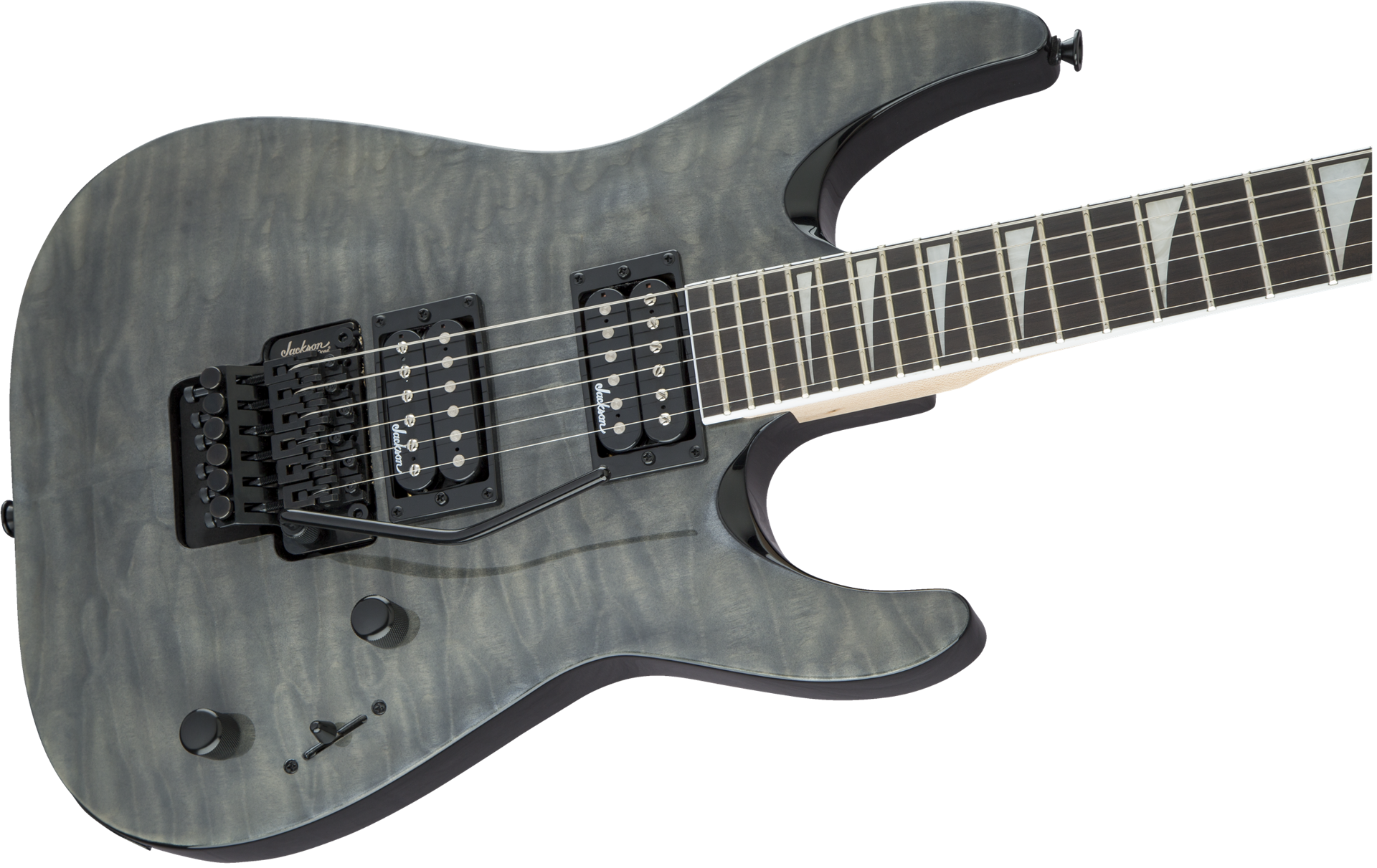 Jackson JS Series Dinky™ Arch Top JS32Q DKA, Amaranth Fingerboard, Transparent Black