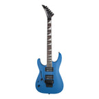 Jackson JS Series Dinky JS32 DKA LH electric guitar with bright blue finish and amaranth fingerboard, showcasing its sleek design.