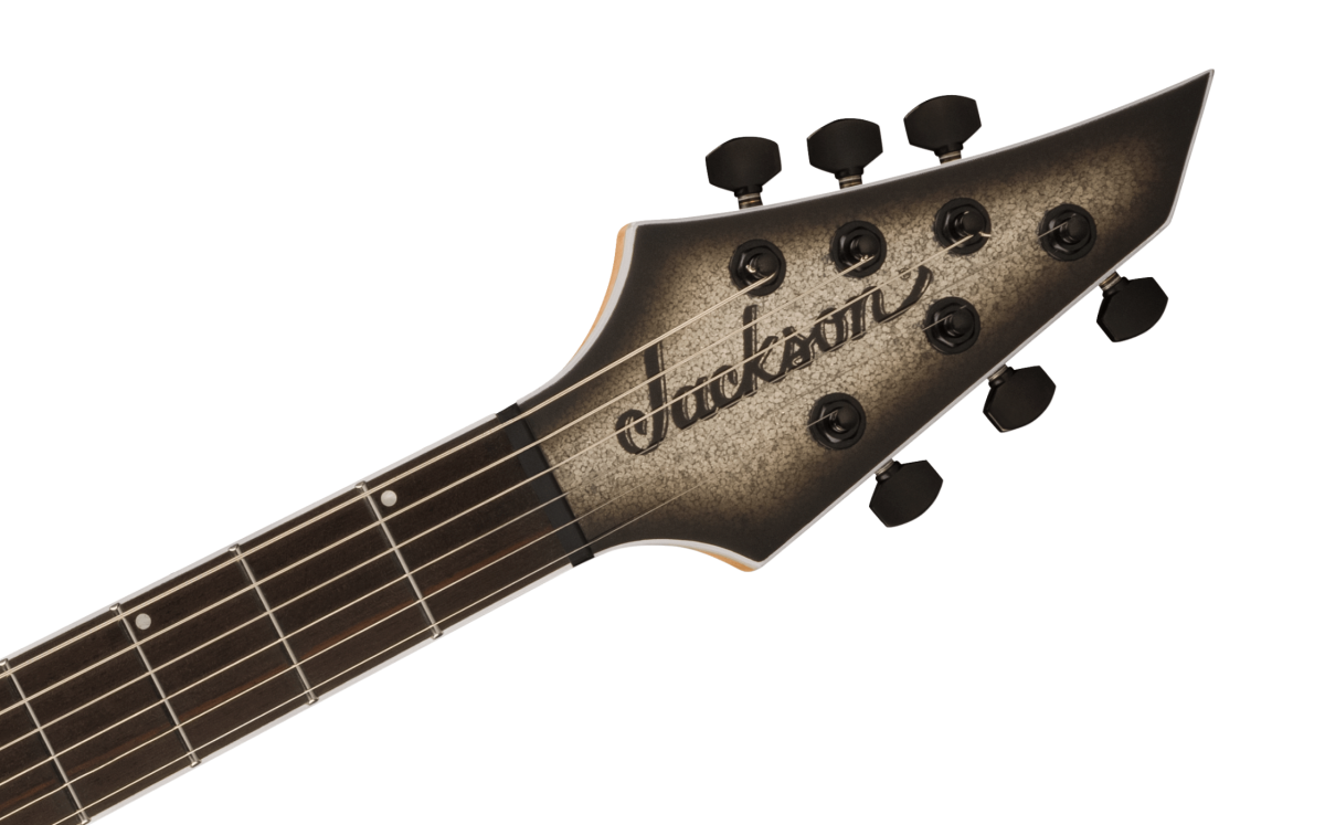 Jackson Pro Plus Series Dinky Modern Evertune 6-string electric guitar in silver sparkle finish with sleek body and modern design