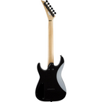 Jackson JS Series Dinky Minion JS1X electric guitar with gloss black finish and amaranth fretboard, showing the compact body and headstock.