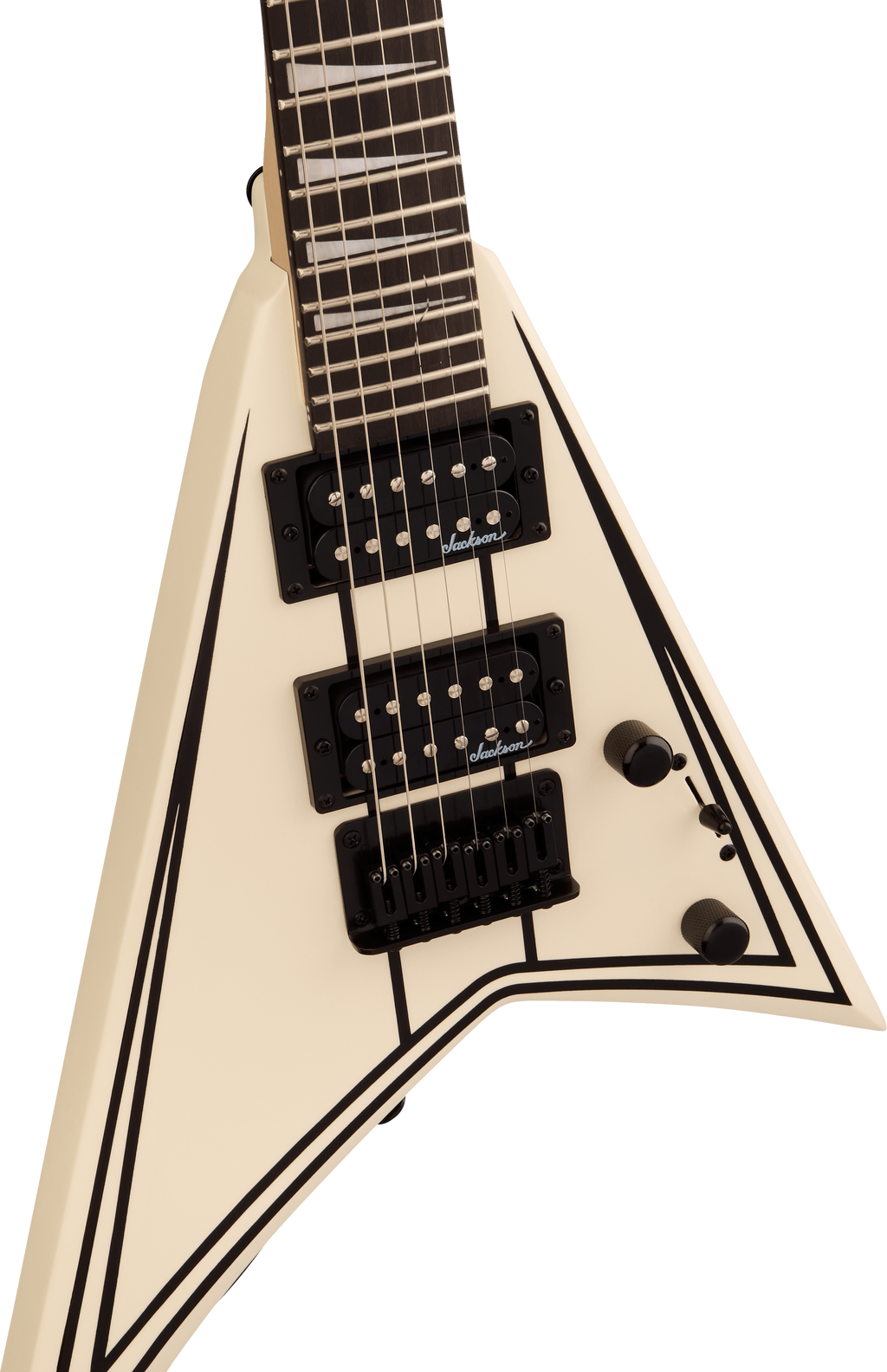 Jackson JS Series RR Minion JS1XM Maple FB - Snow White w/Black Pin Stripes