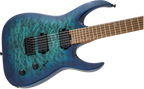 Jackson HT6QM Pro Series Misha Mansoor Juggernaut electric guitar with caramelized maple fingerboard in chlorine burst finish.