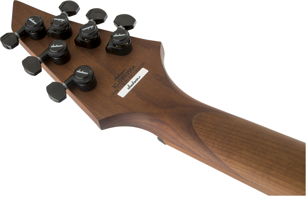 Jackson HT6QM Pro Series Misha Mansoor Juggernaut electric guitar with caramelized maple fingerboard in chlorine burst finish.
