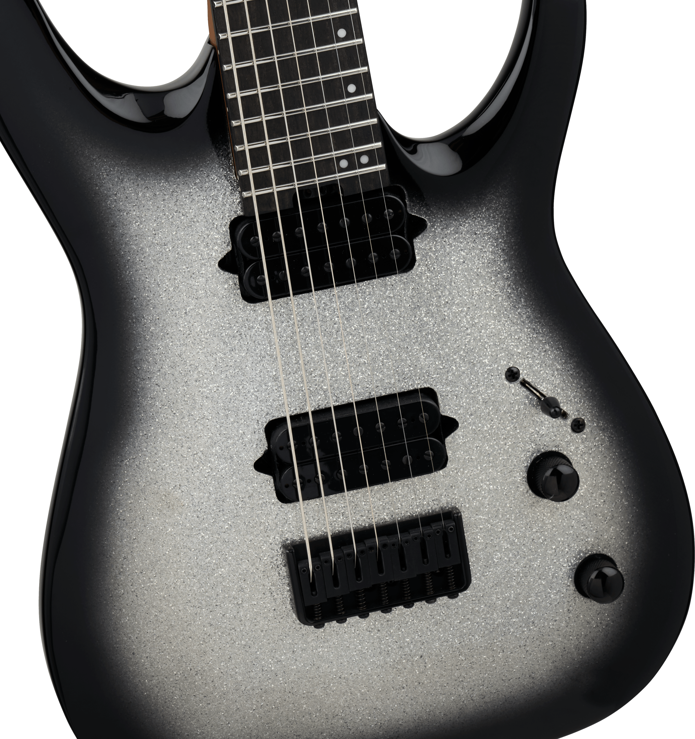 Jackson Pro  Misha Mansoor Juggernaut HT7 Ebony FB - Silverburst Sparkle