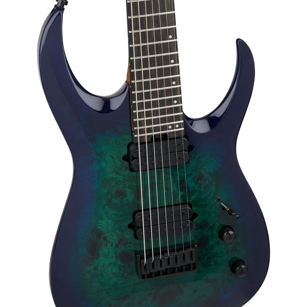 Jackson Pro Series Sig Misha Mansoor Juggernaut HT7P Eb FB Chlorine Burst