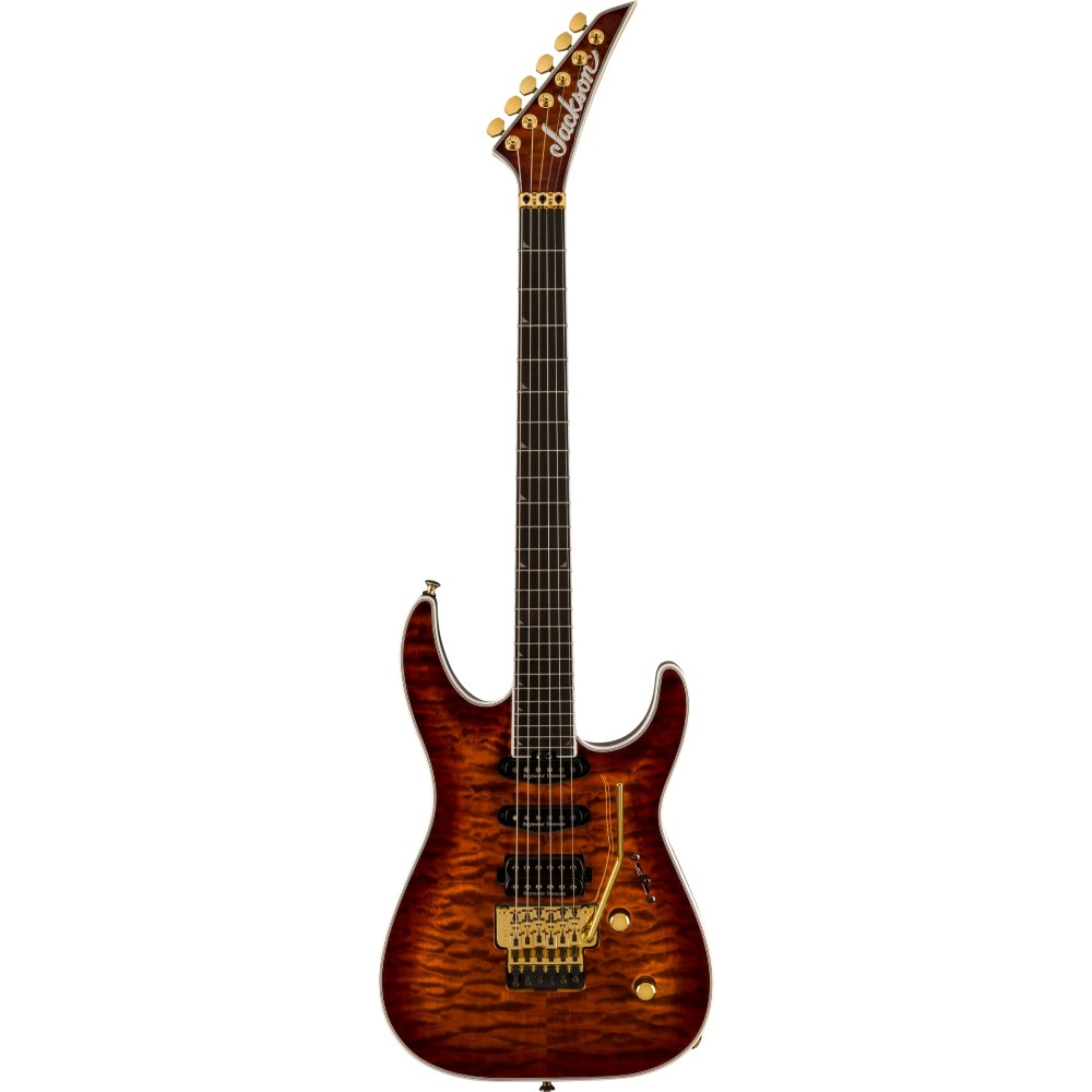 Jackson Pro Plus Series Soloist SLA3Q Electric Guitar with Floyd Rose - Amber Tiger Eye
