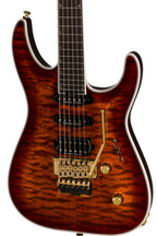 Jackson Pro Plus Series Soloist SLA3Q Electric Guitar with Floyd Rose - Amber Tiger Eye