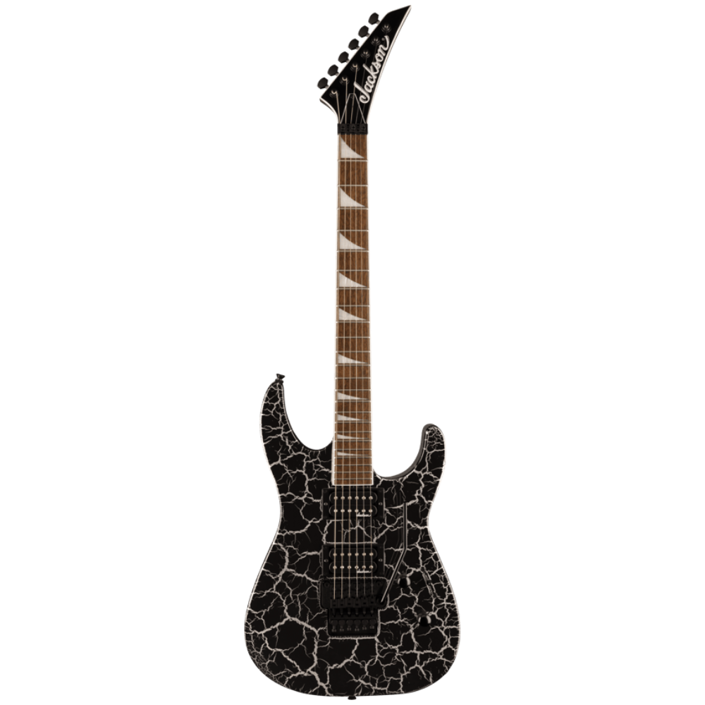 Jackson X Series Soloist SLX DX Laurel FB electric guitar in Silver Mercury Crackle finish, showcasing sleek body and stylish hardware.