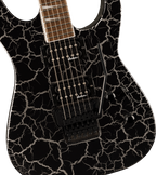 Jackson X Series Soloist SLX DX Laurel FB electric guitar in Silver Mercury Crackle finish, showcasing sleek design and craftsmanship.