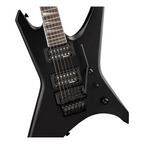 Jackson X Series WRX24 Warrior electric guitar with satin black finish and laurel fingerboard, showcasing its sleek design.
