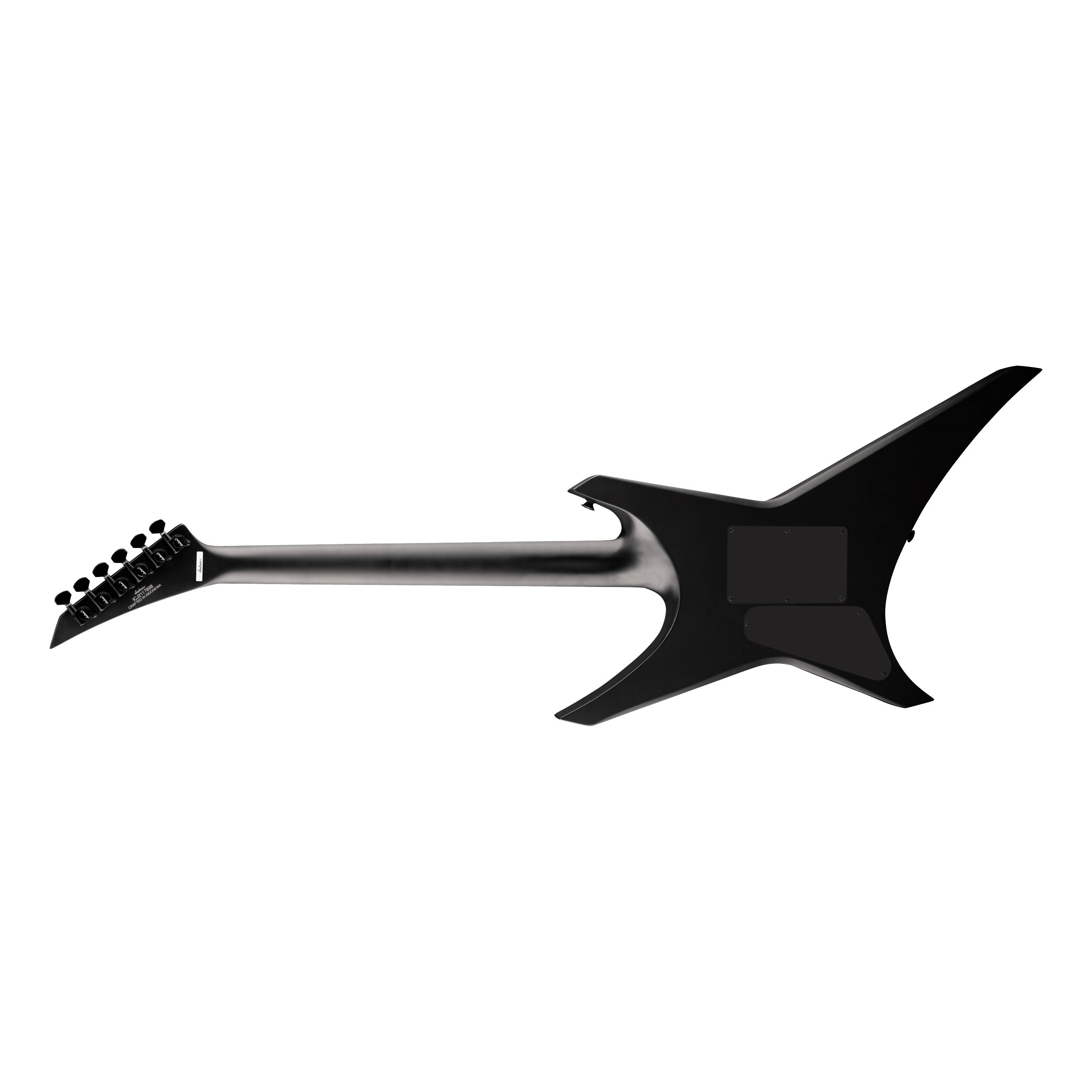 Jackson X Series WRX24 Warrior electric guitar with satin black finish, featuring a laurel fingerboard and sleek design.