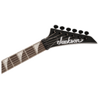 Jackson X Series WRX24 Warrior electric guitar with satin black finish and laurel fingerboard, showcasing its sleek design and hardware.