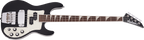 Jackson X Series BXDX IV concert bass guitar in glossy black, featuring a sleek body and four-string design.