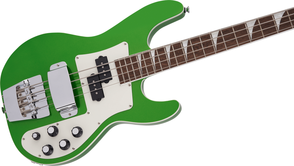 Jackson X Series CBXDX IV concert bass guitar in Absynthe Frost finish, featuring sleek body and four-string design.